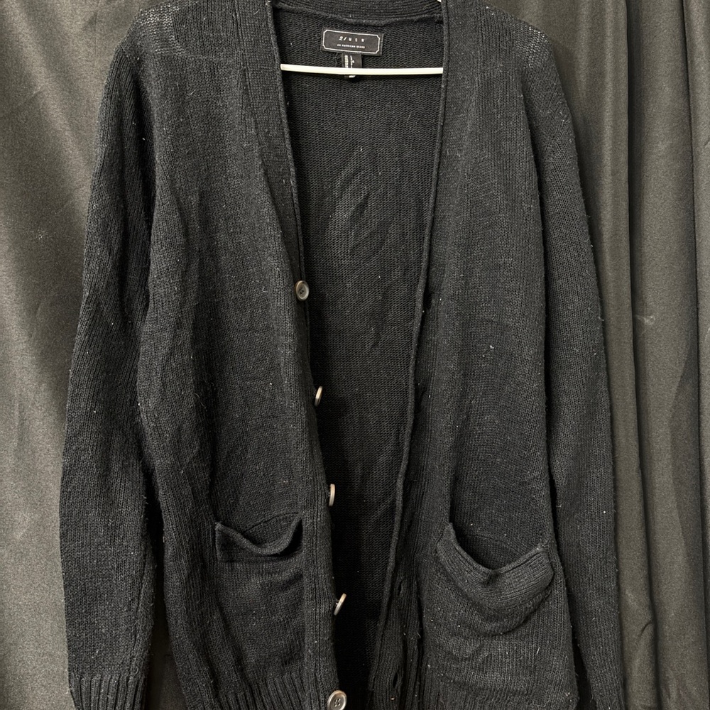 21men Black Cardigan Button Up - L